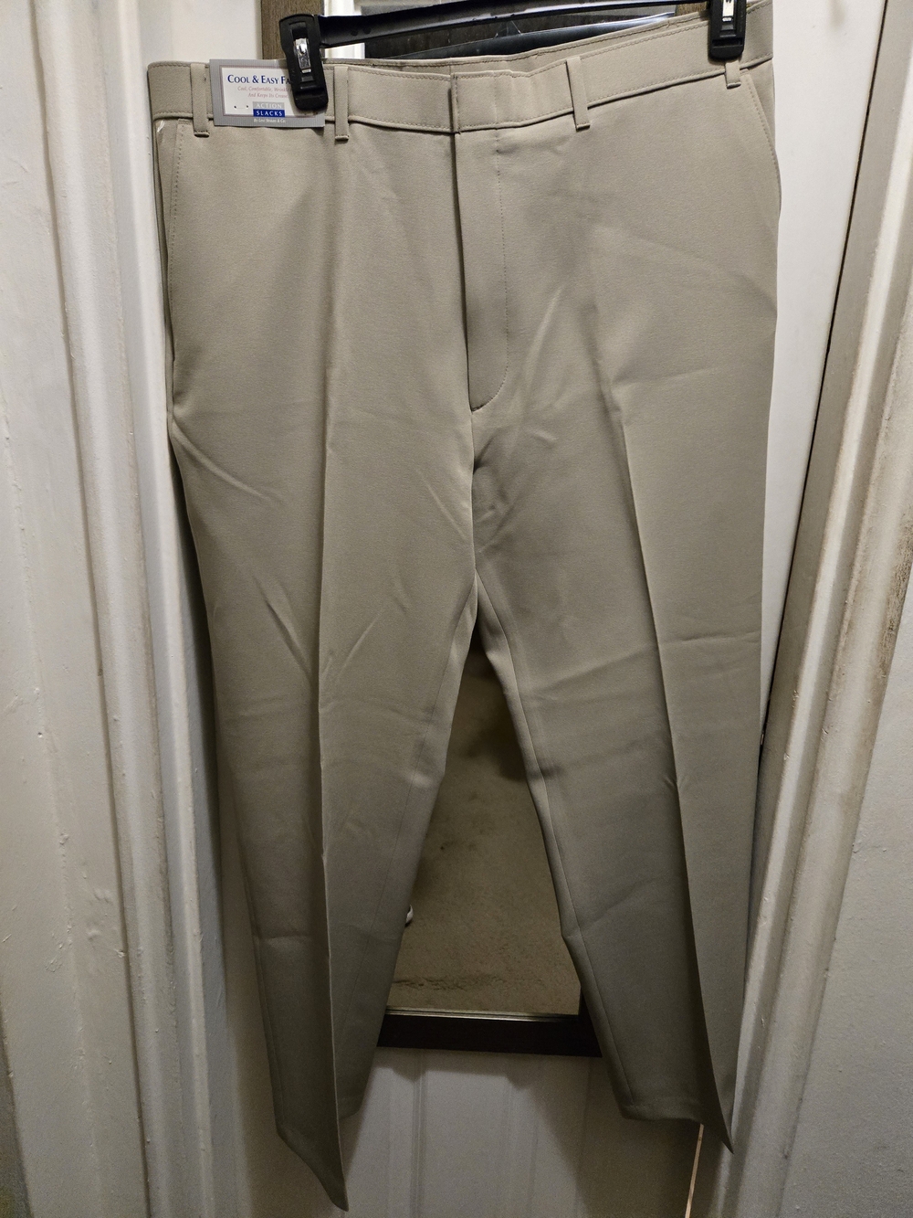 Men's Flat-Front Chino Pants in Light Tan - Cool & Easy Fit